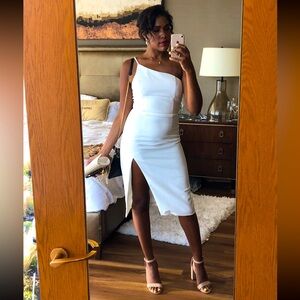 White dress.  Size: Medium